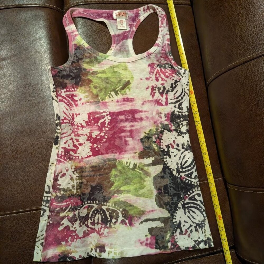 Pretty MOSSIMO SUPPLY CO. Colorful Patterned Racerback Tank Top. Size XS